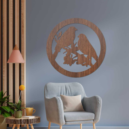 Dřevěný nástěnný obraz ptáci na větvích - AVIAN