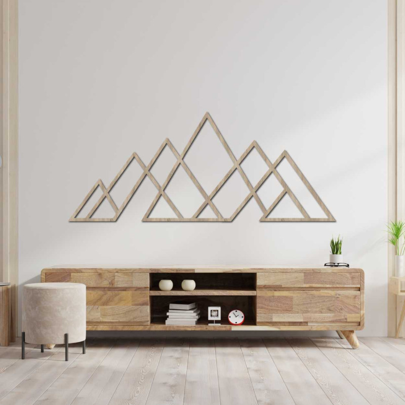 Dřevěný nástěnný obraz geometrických hor - APALATU