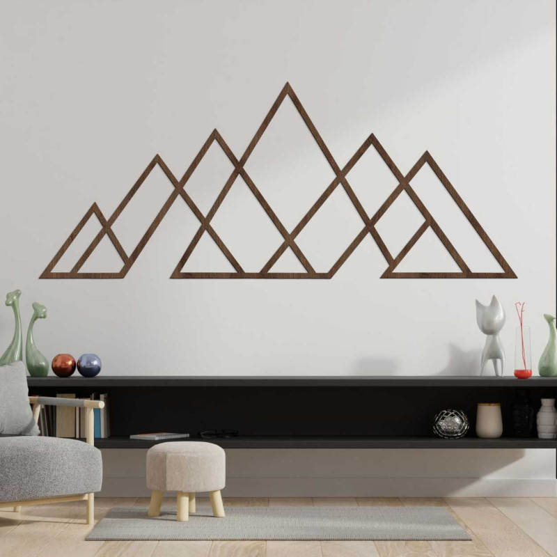 Dřevěný nástěnný obraz geometrických hor - APALATU