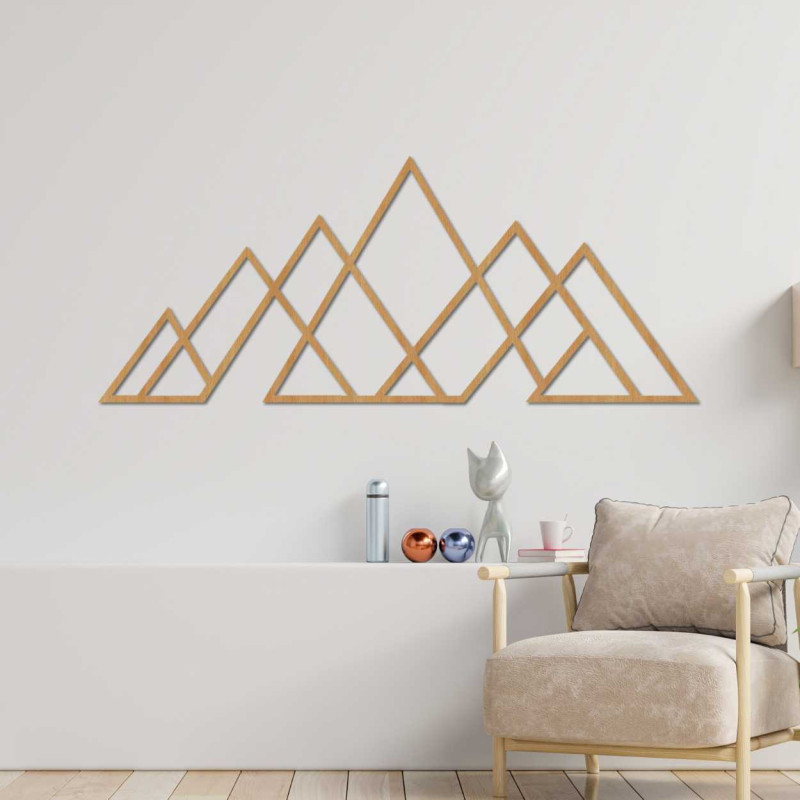 Dřevěný nástěnný obraz geometrických hor - APALATU