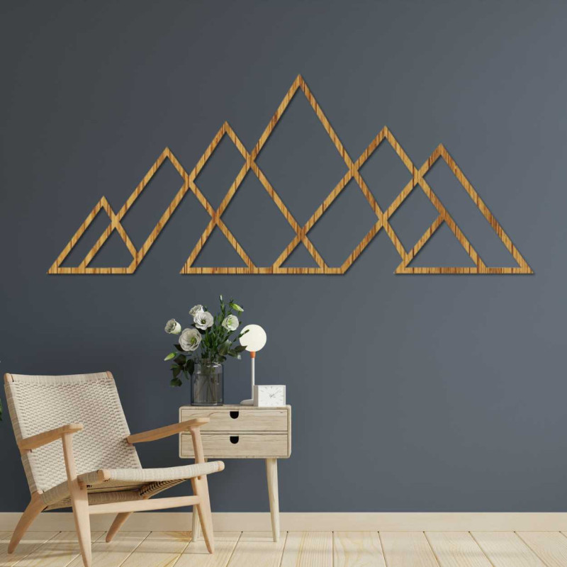 Dřevěný nástěnný obraz geometrických hor - APALATU