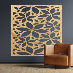 Moderní dřevěný panel s květinovým vzorem pro stylový interiér