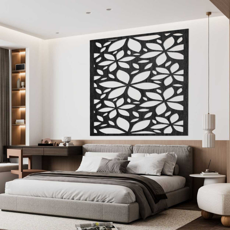 Moderní dřevěný panel s květinovým vzorem pro stylový interiér