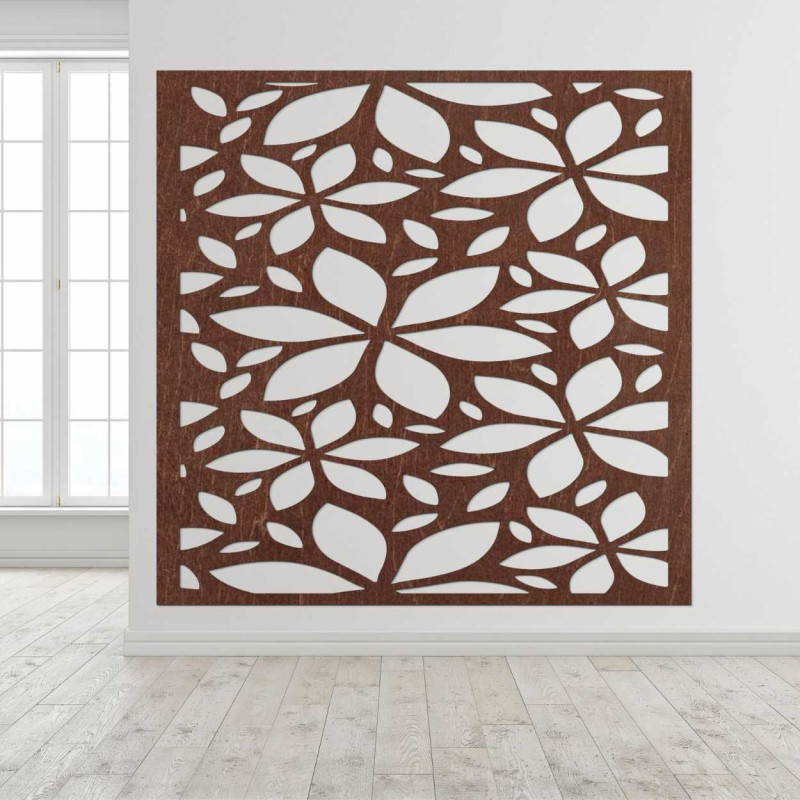 Moderní dřevěný panel s květinovým vzorem pro stylový interiér
