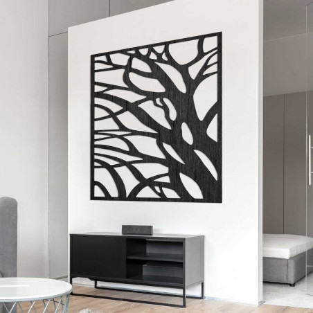 Dřevěná dekorace na zeď čtverec přírody - LASLO