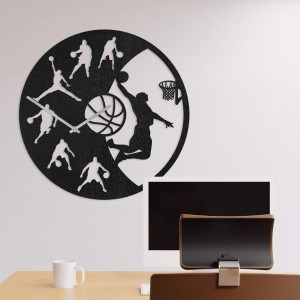 Hodiny na zeď – Basketbalista u smeče