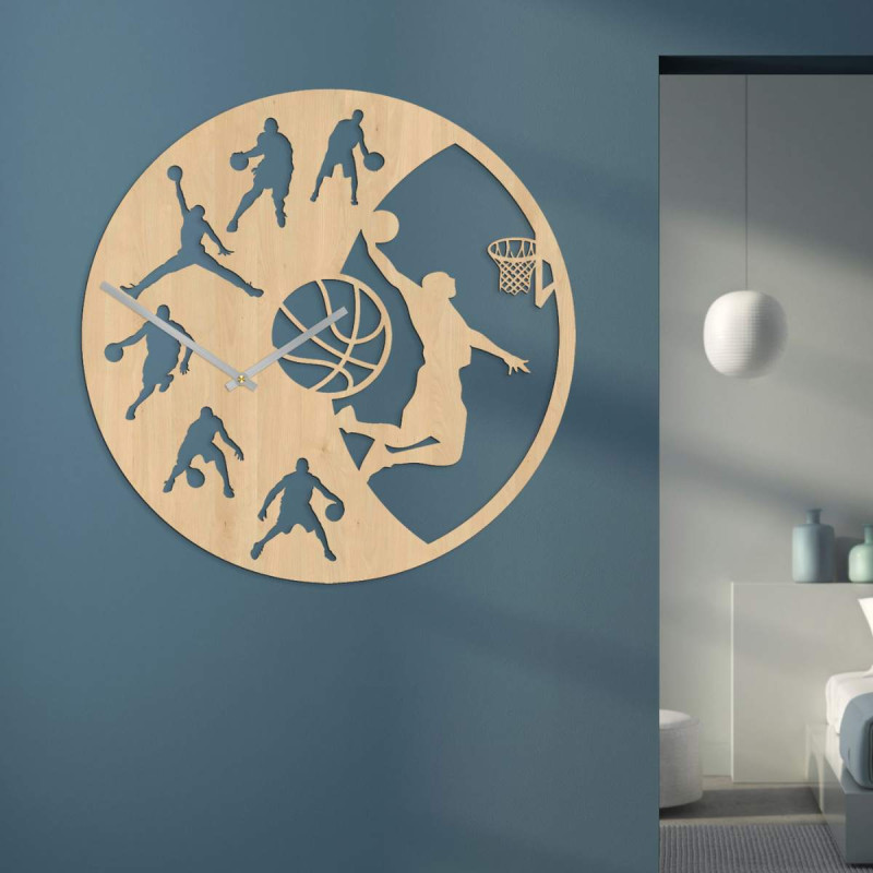 Hodiny na zeď – Basketbalista u smeče