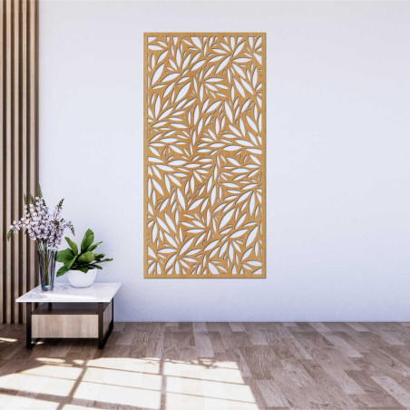 Dřevěný výřez se stylovým listovým designem Dřevěný výřez se stylovým listovým designem