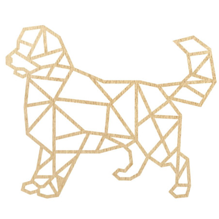 Vyřezávaný geometrický obraz na zeď pes - HAFFO