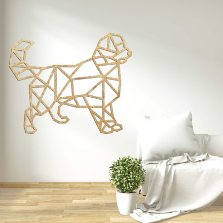 Vyřezávaný geometrický obraz na zeď pes - HAFFO