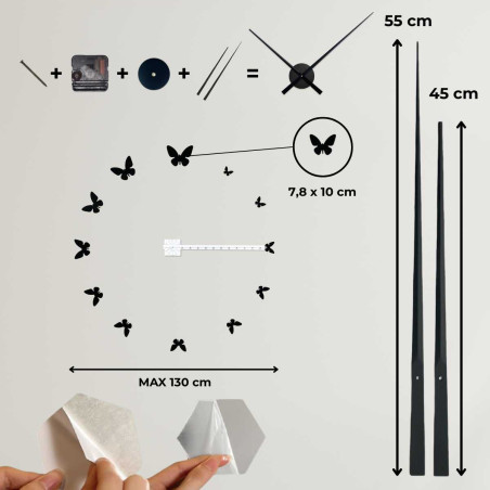 Dekorační hodiny motýl s jemným designem - JASON