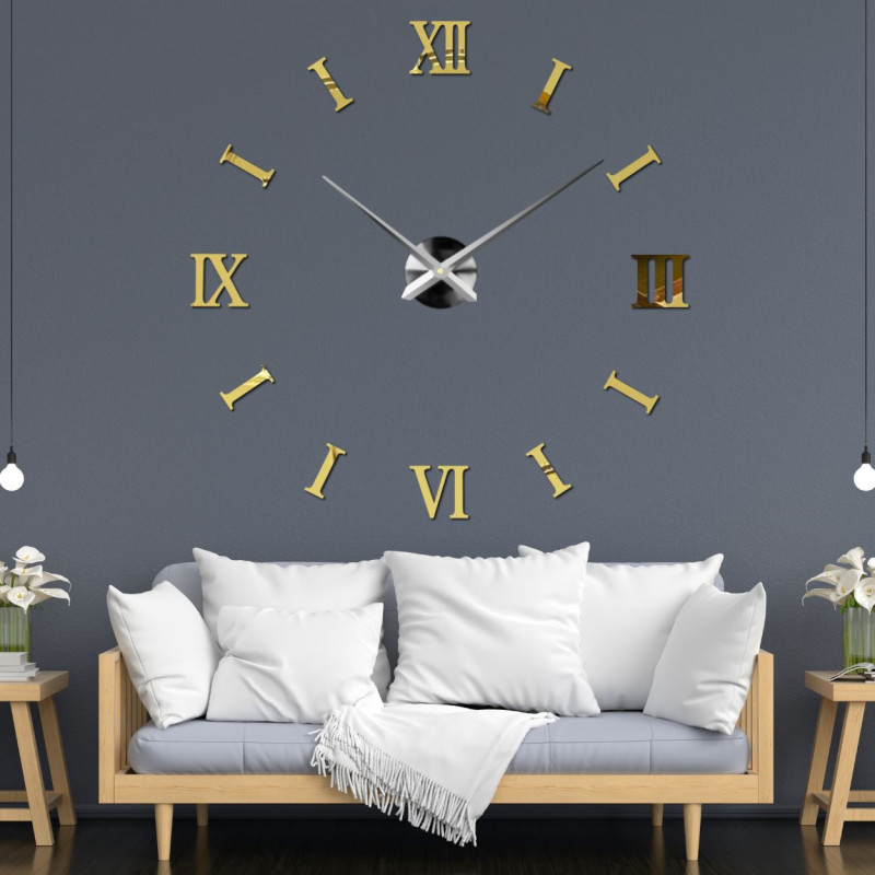 Designové hodiny na zeď, které spojíte jako skládačku. Jednoduché nalepení a velký efekt.