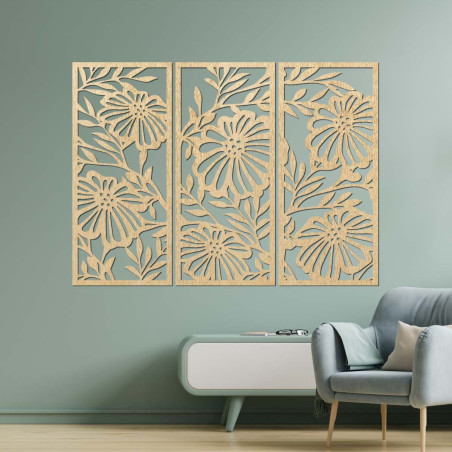 Dřevěný geometrický motiv – moderní dekorace na zeď Dřevěný geometrický motiv – moderní dekorace na zeď