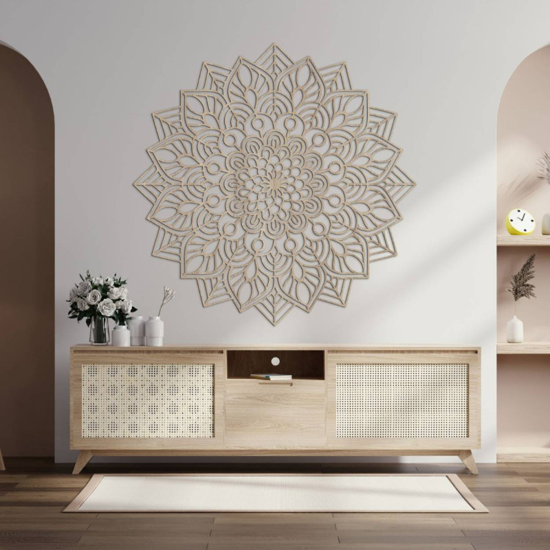 Dekorace inspirovaná přírodními a geometrickými tvary v harmonické kompozici.