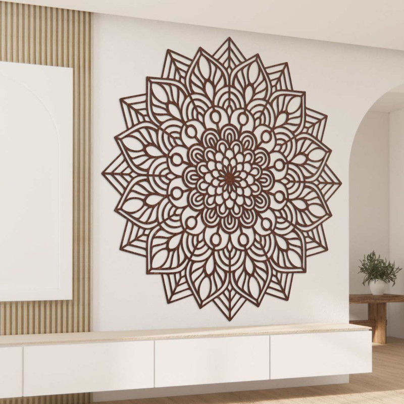 Dřevěná mandala na zeď harmonická energie -...