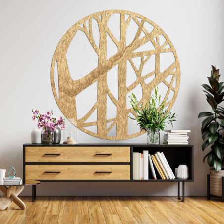Detailní pohled na dřevěný stromový vzor v kruhovém designu Detailní pohled na dřevěný stromový vzor v kruhovém designu