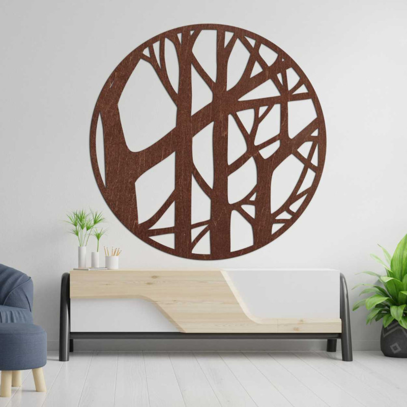 Detailní pohled na dřevěný stromový vzor v kruhovém designu