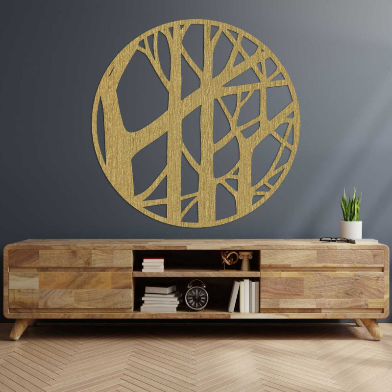 Detailní pohled na dřevěný stromový vzor v kruhovém designu