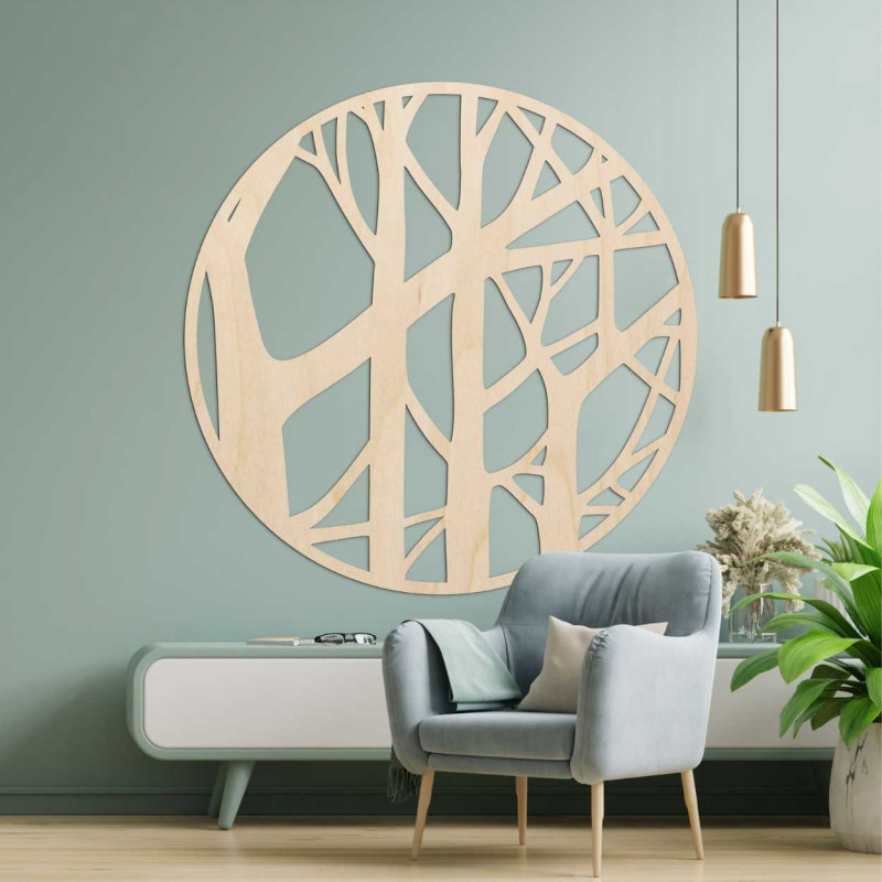 Detailní pohled na dřevěný stromový vzor v kruhovém designu