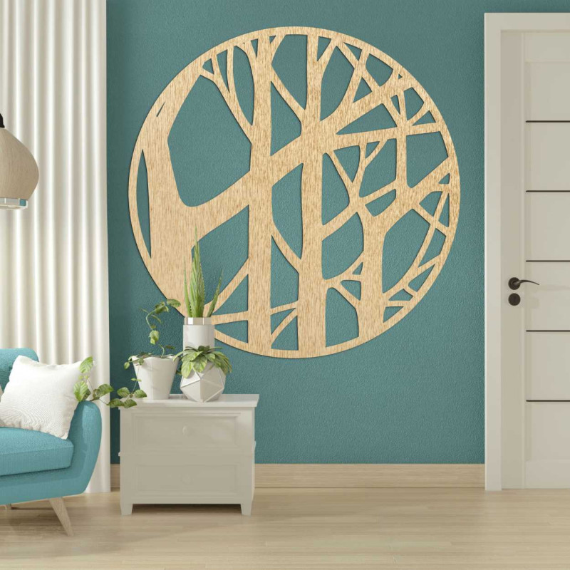Detailní pohled na dřevěný stromový vzor v kruhovém designu