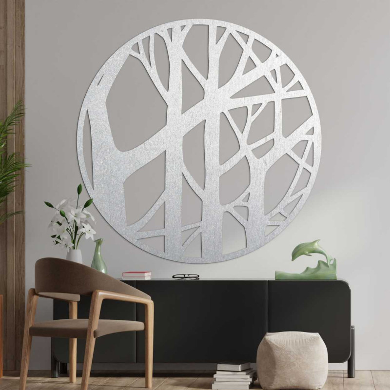 Detailní pohled na dřevěný stromový vzor v kruhovém designu