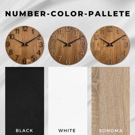 Záběr na hodinový ciferník vyrobený ze dřeva s čistým a jednoduchým vzhledem.