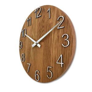 Nástěnné hodiny z masivního dubu minimalistický design –...