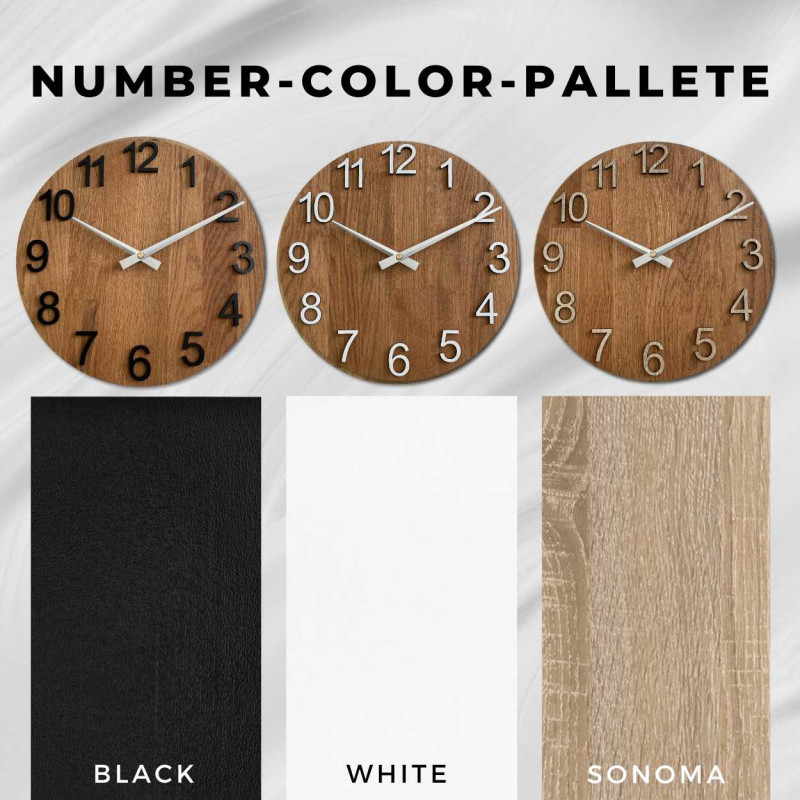 Dubové hodiny na zeď s arabskými číslicemi -...