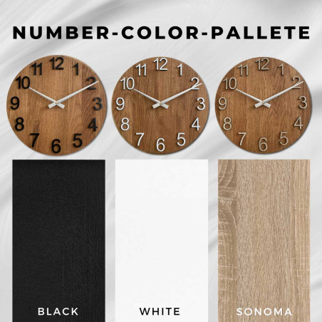 Dubové hodiny na zeď s arabskými číslicemi - DOMODRA