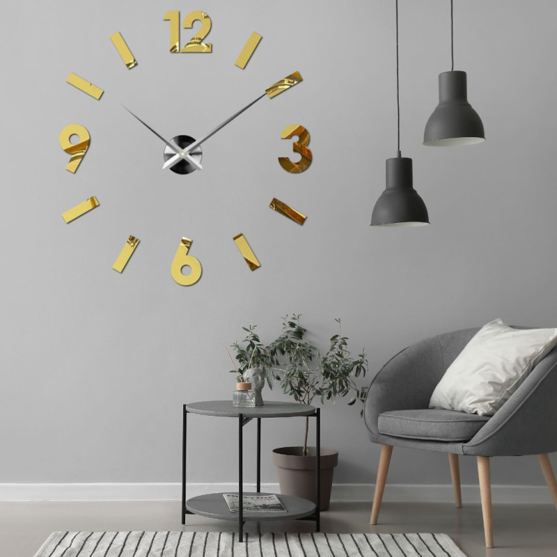 Nalepovací hodiny na zeď DIY z plexiskla, moderní dekorace do obývacího pokoje i kanceláře