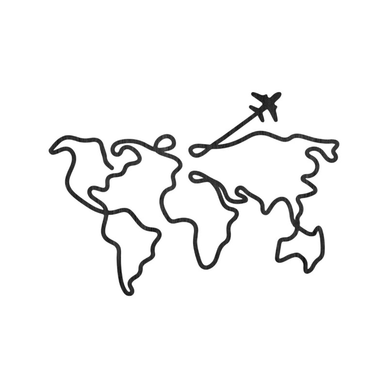 Designová dřevěná mapa světa na stěně - WorldLines