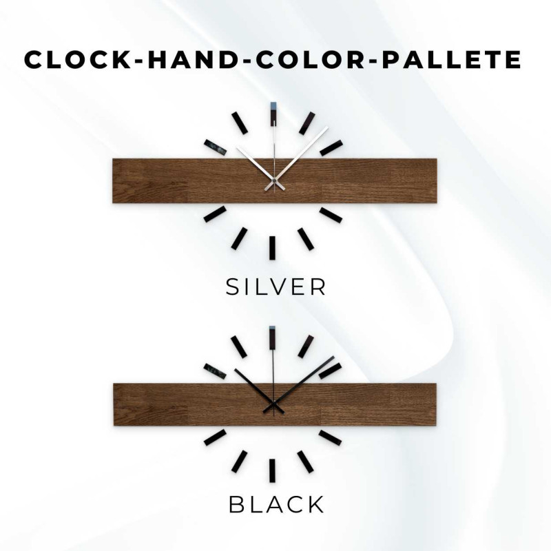 Velké dřevěné hodiny s moderním designem pro každodenní používání.