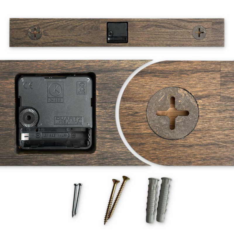 Ručně vyrobené svislé dubové nástěnné hodiny -...