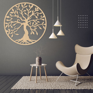 Dřevěný obraz - Strom života v kruhu 2