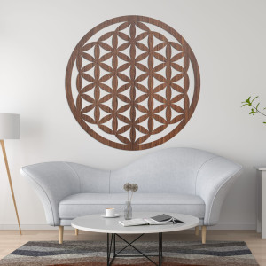 Elegantní vyřezávaná dřevěná mandala dřeví na zeď 2