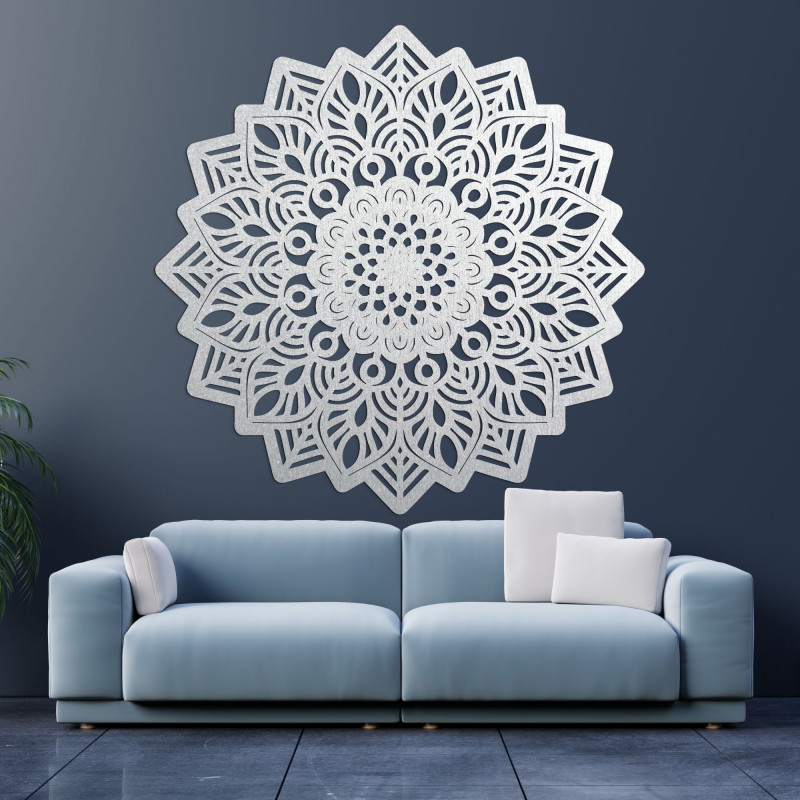Vyřezávaná dřevěná dekorace na zeď mandala slunce - SOLIS