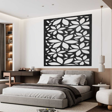 copy of Dřevěná nástěnná dekorace květy čtverec - SAJFO