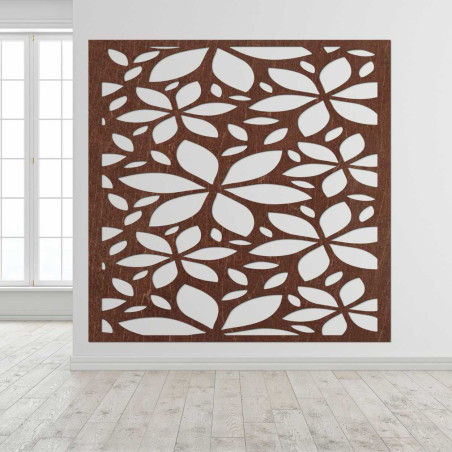 Moderní dřevěný panel na zeď s elegantním květinovým vzorem