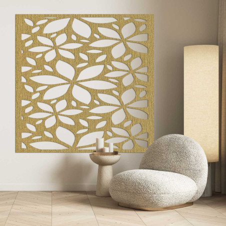 Moderní dřevěný panel na zeď s elegantním květinovým vzorem