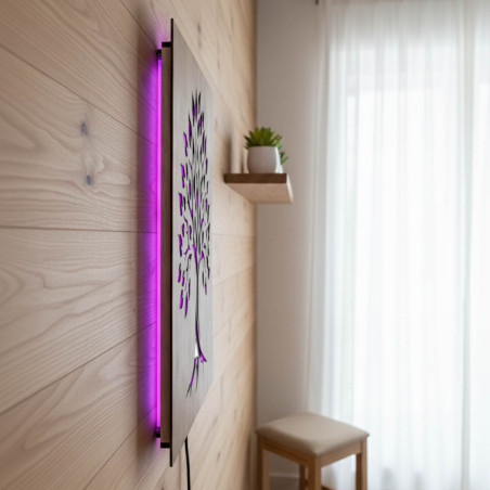 Podsvícený dřevěný obraz „Strom života“ LED nástěnná dekorace