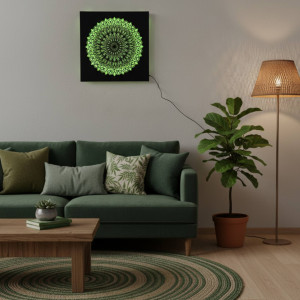 LED dřevěný obraz Mandala - podsvícená mandala | BAKE