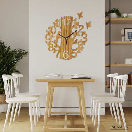 Dřevěné hodiny ptáček - HELFERN
