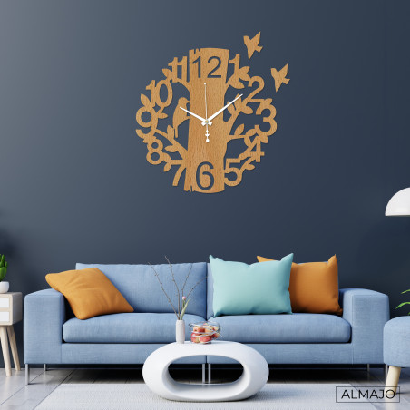 Dřevěné hodiny ptáček - HELFERN