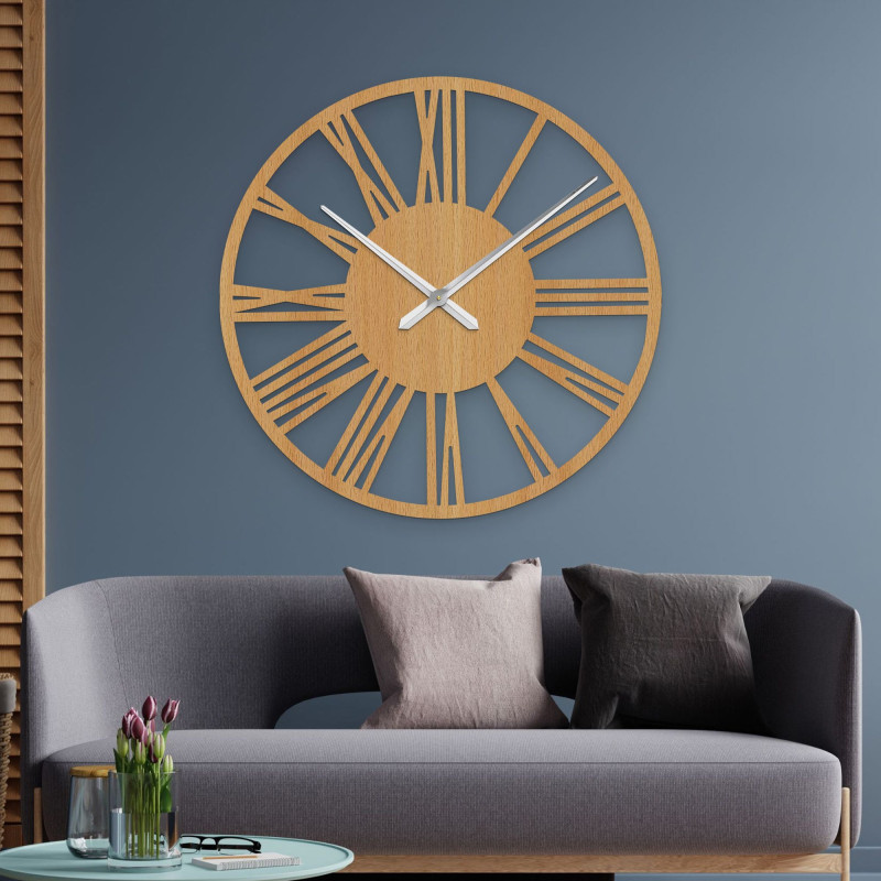 Elegantní velké římské hodiny na zeď - 80 cm