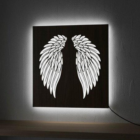 LED dřevěný obraz – mandala Květ života s moderním RGB osvětlením