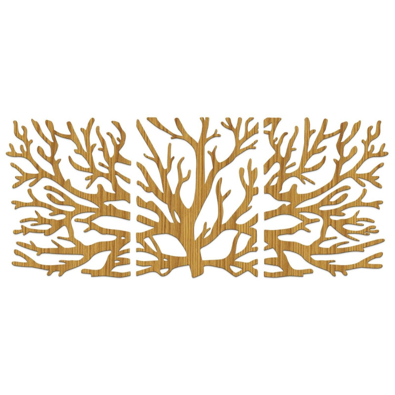 Ekologická dřevěná dekorace na zeď s motivem stromu života