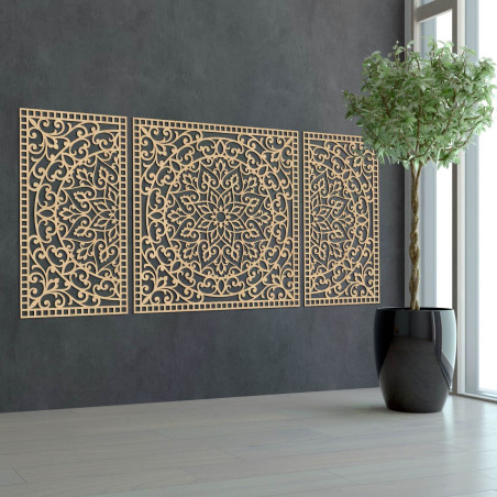 Dřevěná nástěnná dekorace Mandala | FLORIA