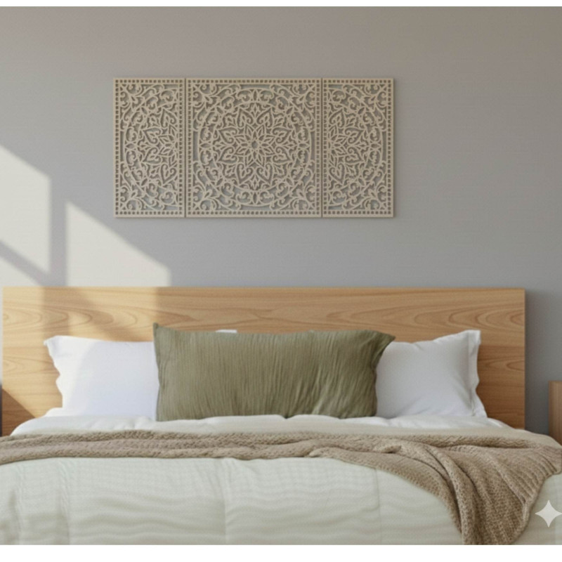 Ručně vyřezávaná dřevěná dekorace přináší harmonii a styl