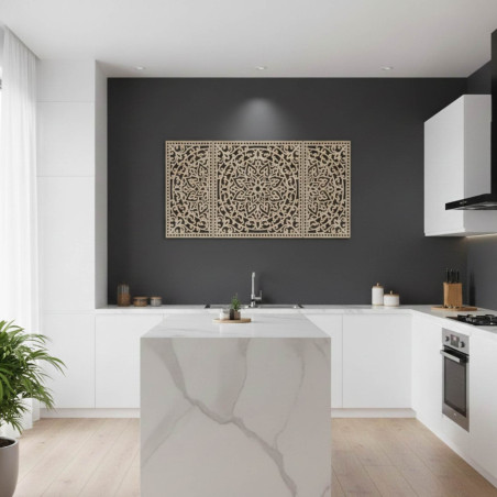 Ručně vyřezávaná dřevěná dekorace přináší harmonii a styl