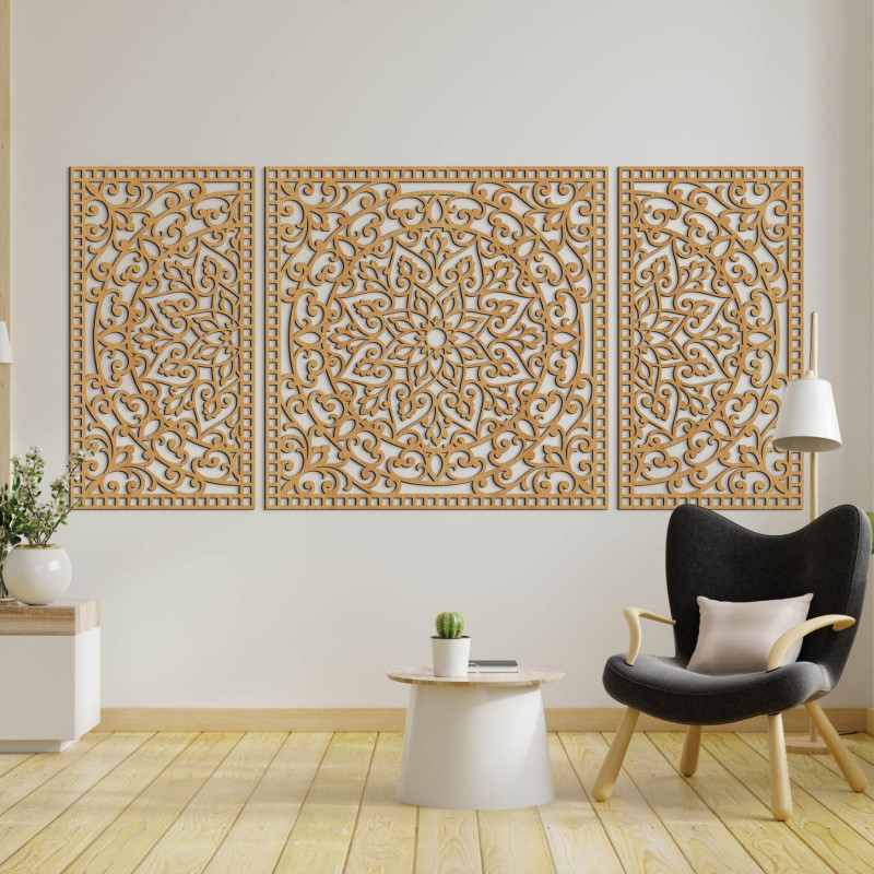 Moderní třídílná dekorace – sofistikovaný doplněk do interiéru